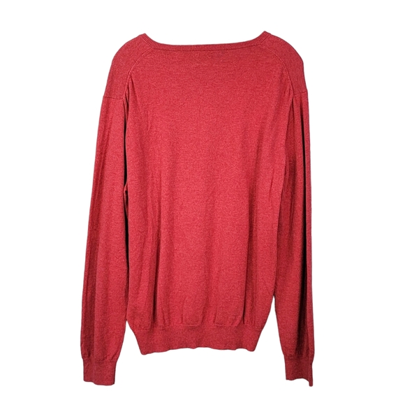 J. Crew Cotton Blend Vneck Soft Red Sweater Men's Size XL - Picture 7 of 10